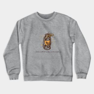 “I Am A Moth To Spooky Season Frights” Moth & Camping Jack o’ Lantern Crewneck Sweatshirt